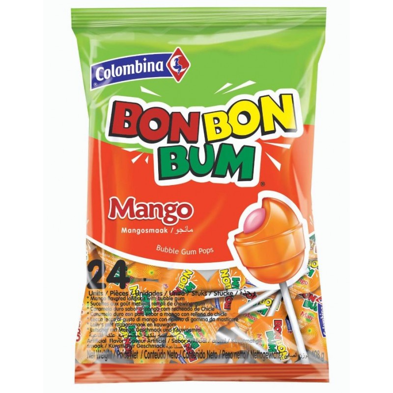 COLOMBINA BON BON BUM MANGO 24u